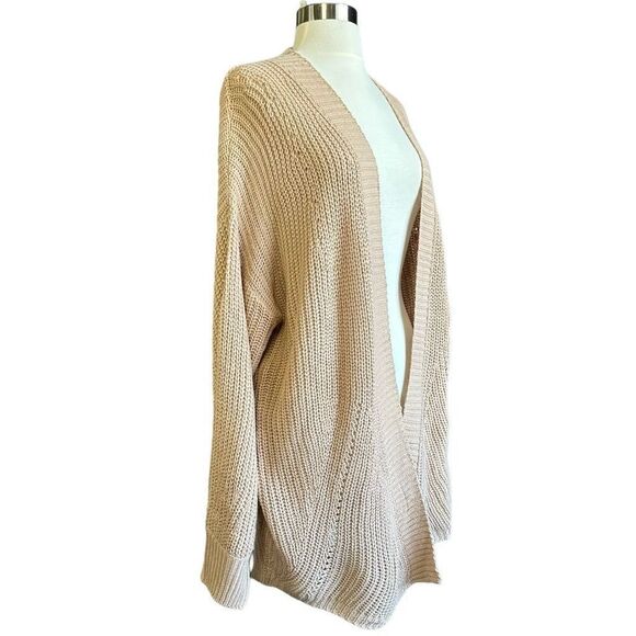 Nine 1 Eight Open Front Knit Sweater Cardigan Tan - Picture 8 of 15